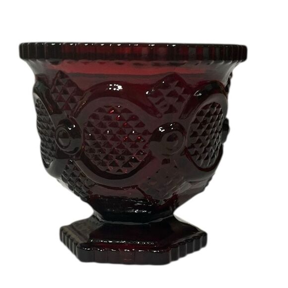 Avon 1876 Cape Cod Collection Vintage Ruby Red Glass Sugar Bowl - Picture 1 of 9